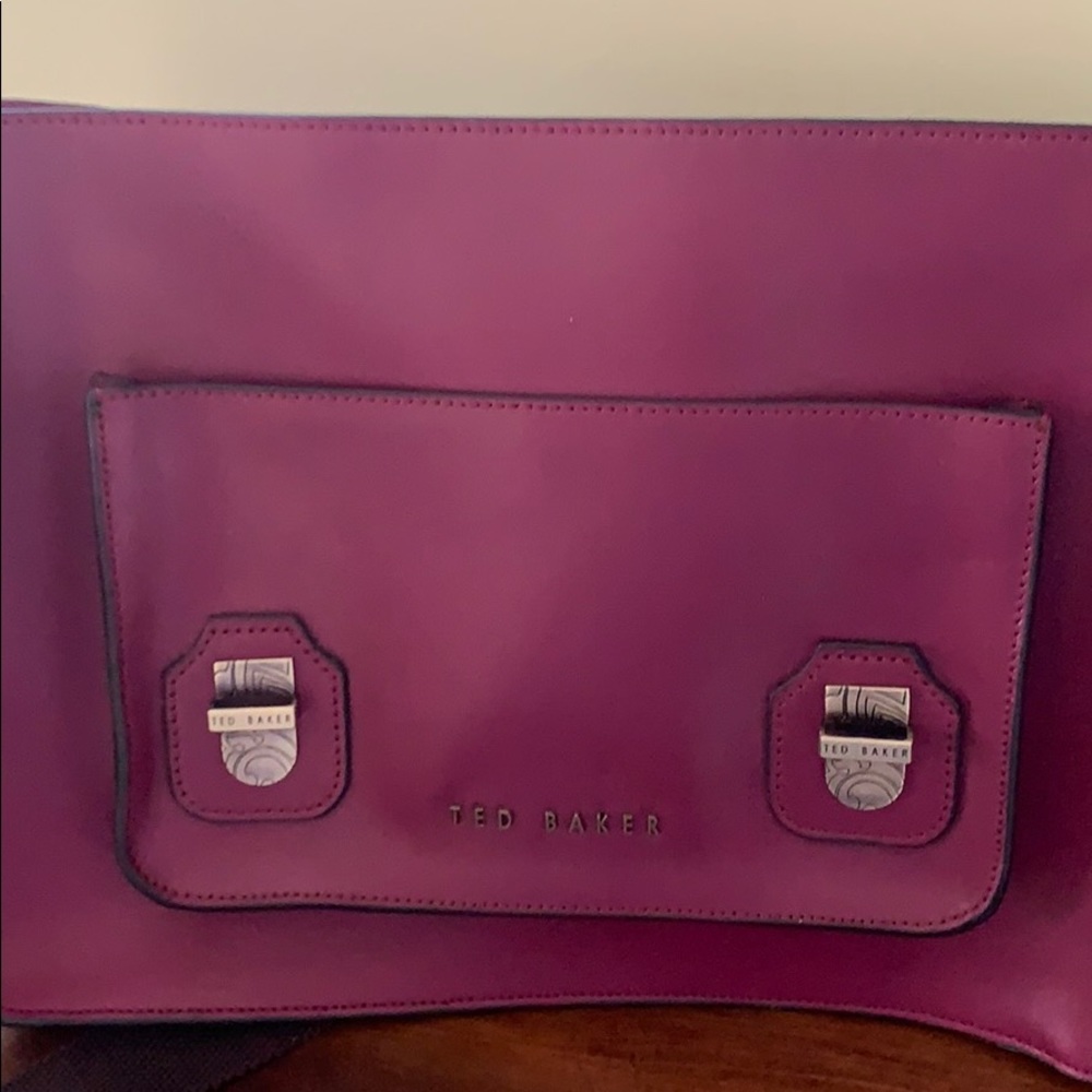 Sale Ends Midnight‼️ Ted Baker Purple & Dark Brown Laptop Satchel - Picture 5 of 7